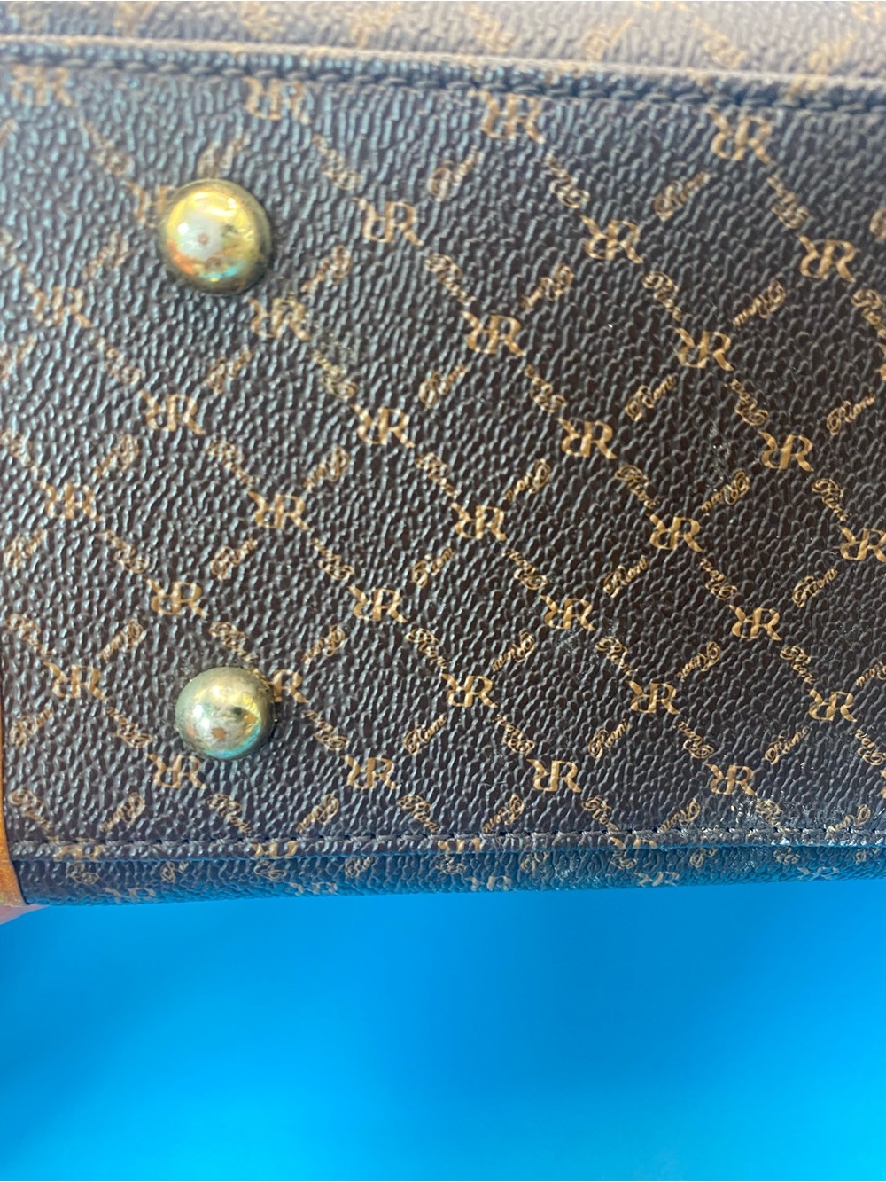 Rioni Brown Tote with Tan Trim and Buckle Details - Picture 12 of 12